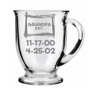 Grandpa Established Glass FREE Personalization