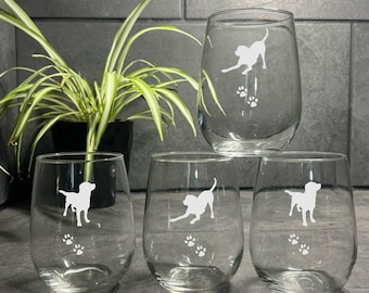 Labrador Retriever Lab Glass, FREE Personalization, Labrador Dog Mom Dad Christmas Gift