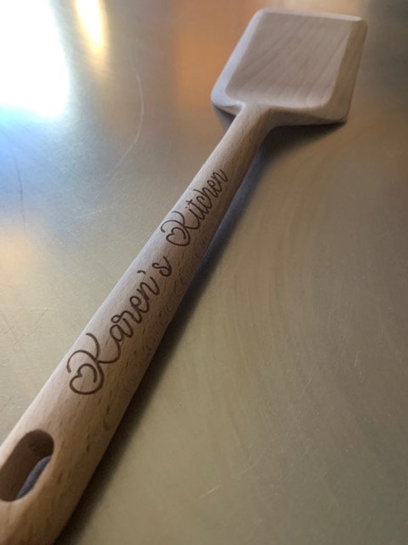 Personalized Wooden Spatula Laser Engraved Etsy