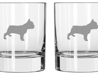 French Bulldog Glass FREE Personalization, Bulldog Mom Dad Christmas Gift