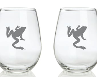 Etched Frog Glass FREE Personalization