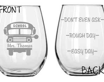 Bus Driver Glass FREE Personalization Funny