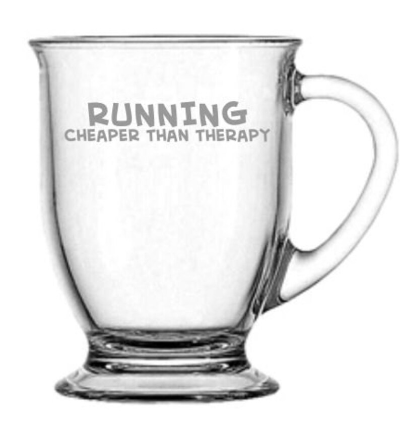 Running Cheaper Than Therapy Choice of Pilsner Beer Mug Pub image 1
