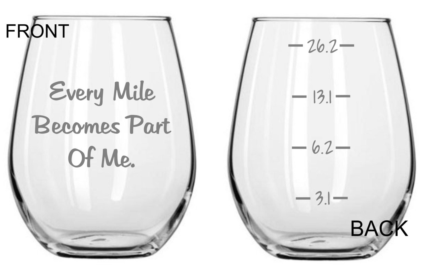 Every Mile Becomes Part of Me  Running Glass FREE Personalization, Runner Christmas Gift