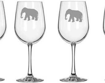 Elephant  Choice of Pilsner, Beer Mug, Pub, Wine Glass, Coffee Mug, Rocks, Water Glass  Sand Carved (sandblasted)