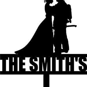 Firefighter Wedding Cake Topper FREE Personalization Laser Cut