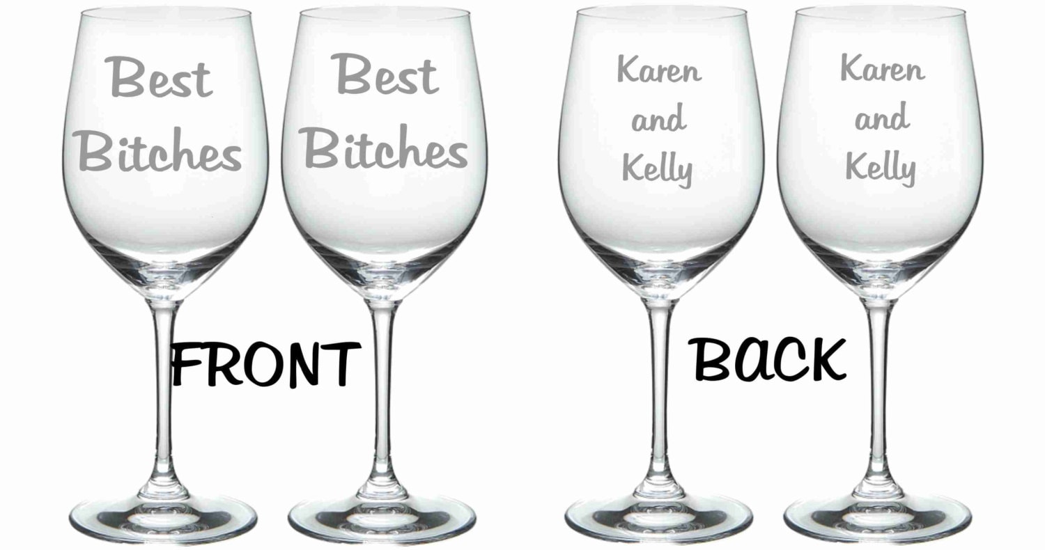 Etched Best Friend Glass Choose From Wine GLass Stemless Etsy