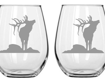 Elk Sand Etched Glass FREE Personalization