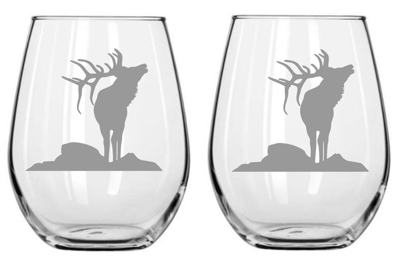 Elk Sand Etched Glass FREE Personalization image 1