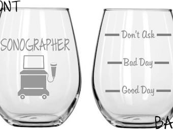 Sonographer Sand Etched Glass FREE Personalization