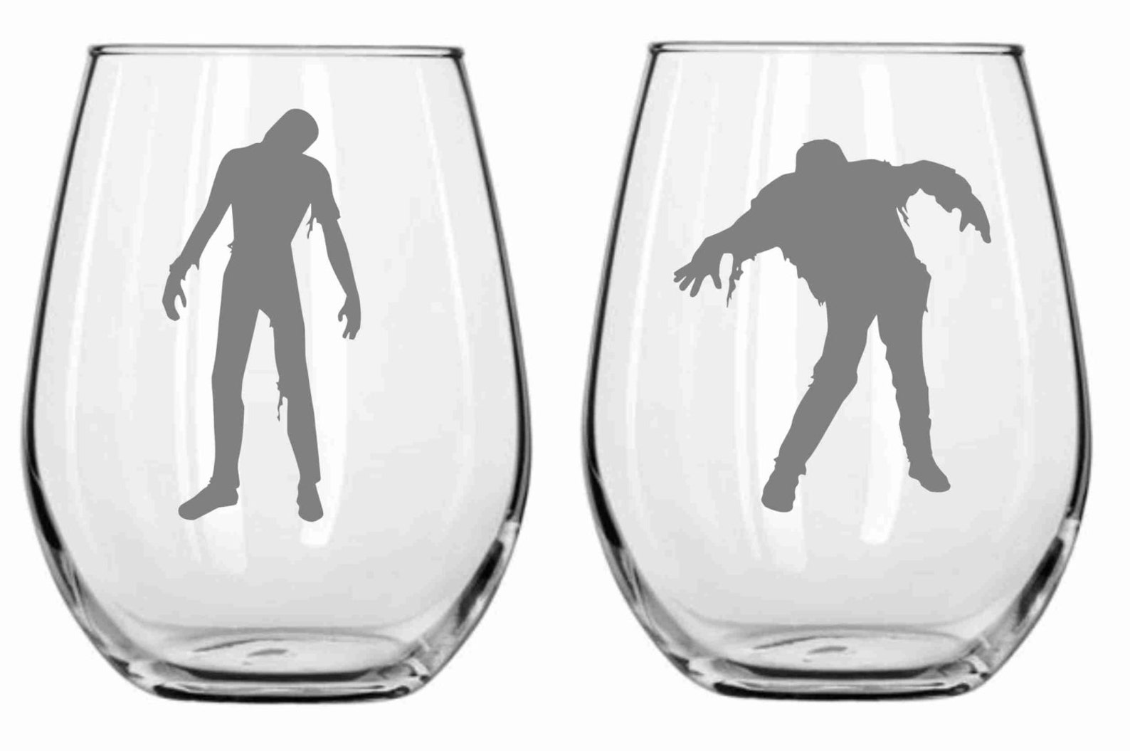 Zombie Glass Set of 2 Chose From Wine Glass Pilsner Beer Etsy