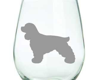 Cocker Spaniel Sand Garved Glass FREE Personalization