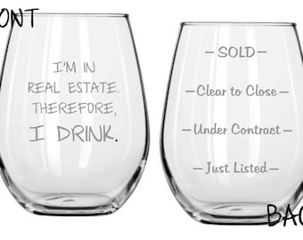 Real Estate Agent Sand Etched Glass FREE Personalization