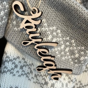 Christmas Stocking Name Tags Wood or Acrylic