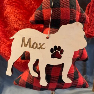 Bulldog or ANY Dog Breed Ornament FREE Personalization