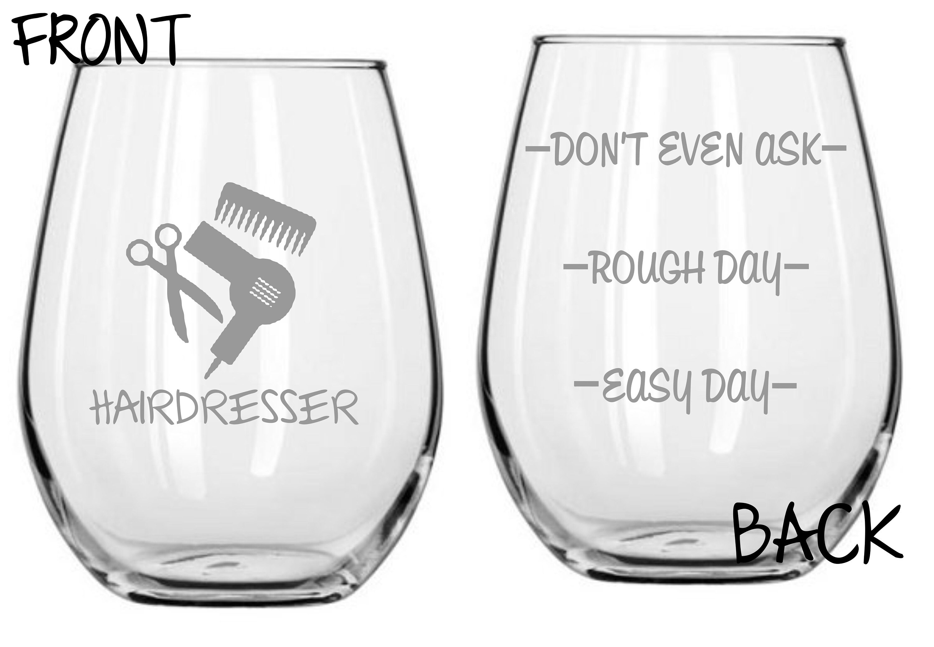 Etched Hairdresser Glass, FREE Personalization, Hair Stylist Gift, Hair Stylist Christmas