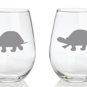 Turtle Glass  FREE Personalization, Turtle Gift, Lake House Decor