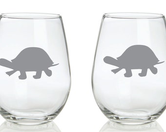Etched Turtle Glass  FREE Personalization