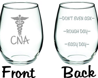 CNA Certified Nursing Assistant Glass With funny Levels On Back