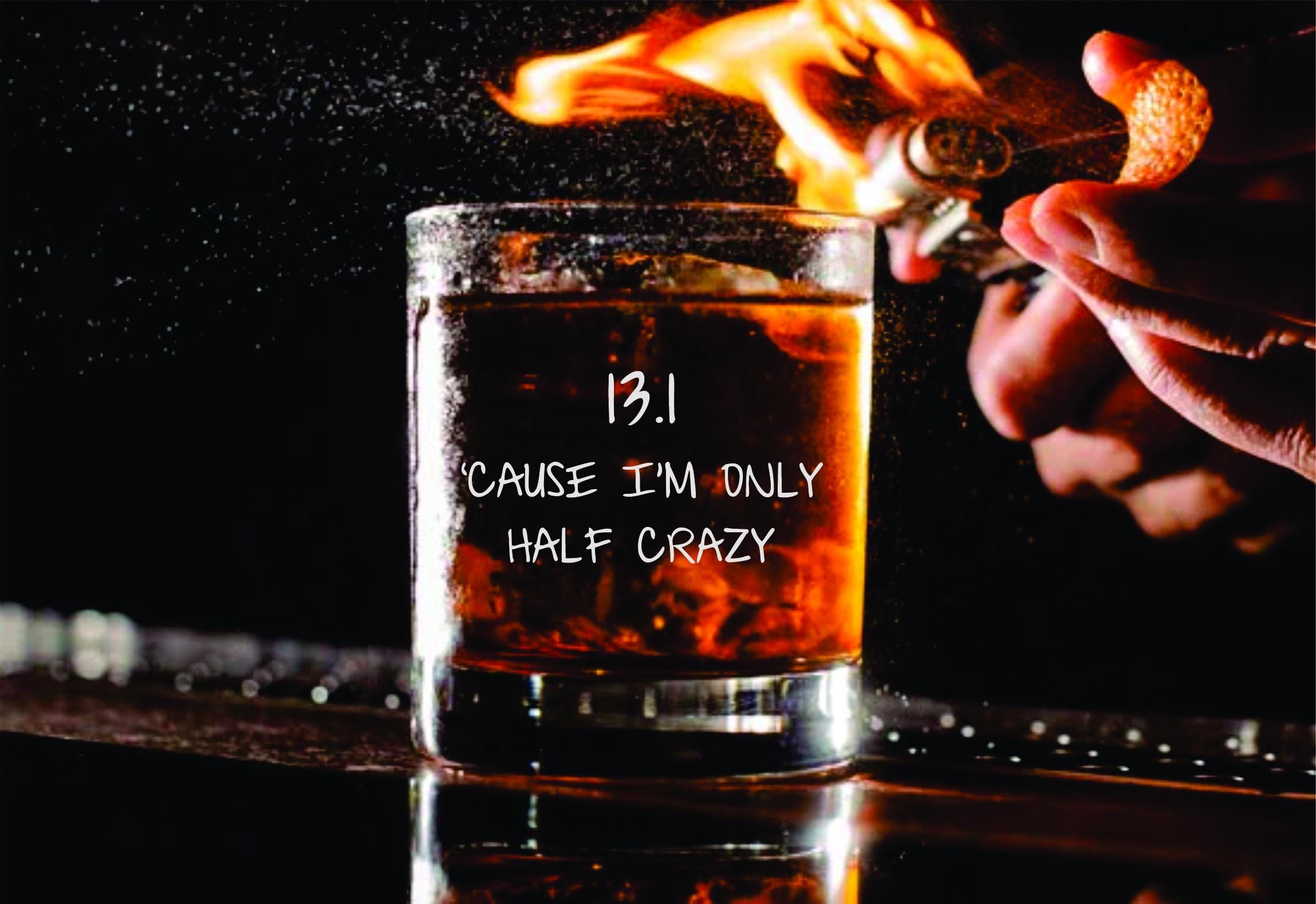 13.1 Cause I'm Only Half Crazy Glass, Free Personalization, Runner Christmas Gift