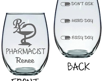 Pharmacist Wine Glass with Levels Pharmacy Gift, Pharmacist Gift, Pharmacist Glass