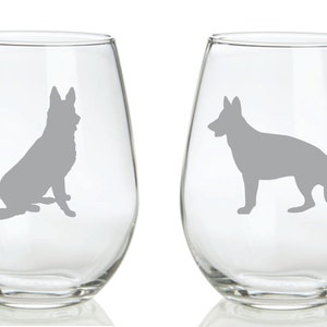 German Shepherd Glass FREE Personalization