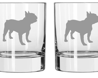 French Bulldog Glass FREE Personalization, Bulldog Dog Mom Dad Christmas Gift