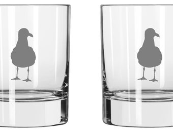 Seagull Glass  FREE Personalization, Seagull Christmas Gift, Lake House Decor, Beach Decor