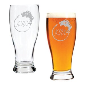 Monogrammed Fish Glass  FREE Personalization