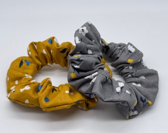 Handmade Floral Hair Scrunchies, 100% Premium Quality Cotton For Girl Hair Accessories, Gift For Her, valentine gifts for her from him