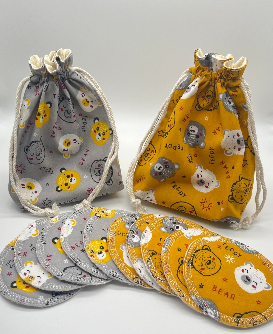 Reusable Organic Bamboo Cotton Face Pads With Storage Bag, Cotton