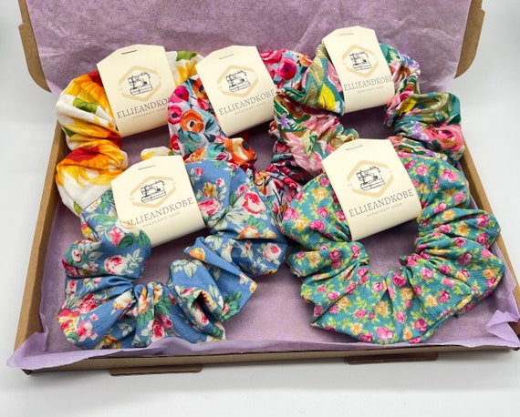 20 Scrunchies Mit Floralem Design – Aus Chiffon, Dehnbar, Für Frauen & Mädchen