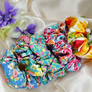 Coleteros florales hechos a mano, Coleteros para niñas, Set de Coleteros, Regalo para ella, Rebajas de primavera/Accesorios para el cabello