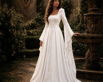Mittelalter Kleid mit Kapuze Renaissance Renaissance Kleid Ren Faire Kostüm Fantasy Prinzessinnen Kleid Korsett Maxi Kleid Festival Outfit Hexenkleid