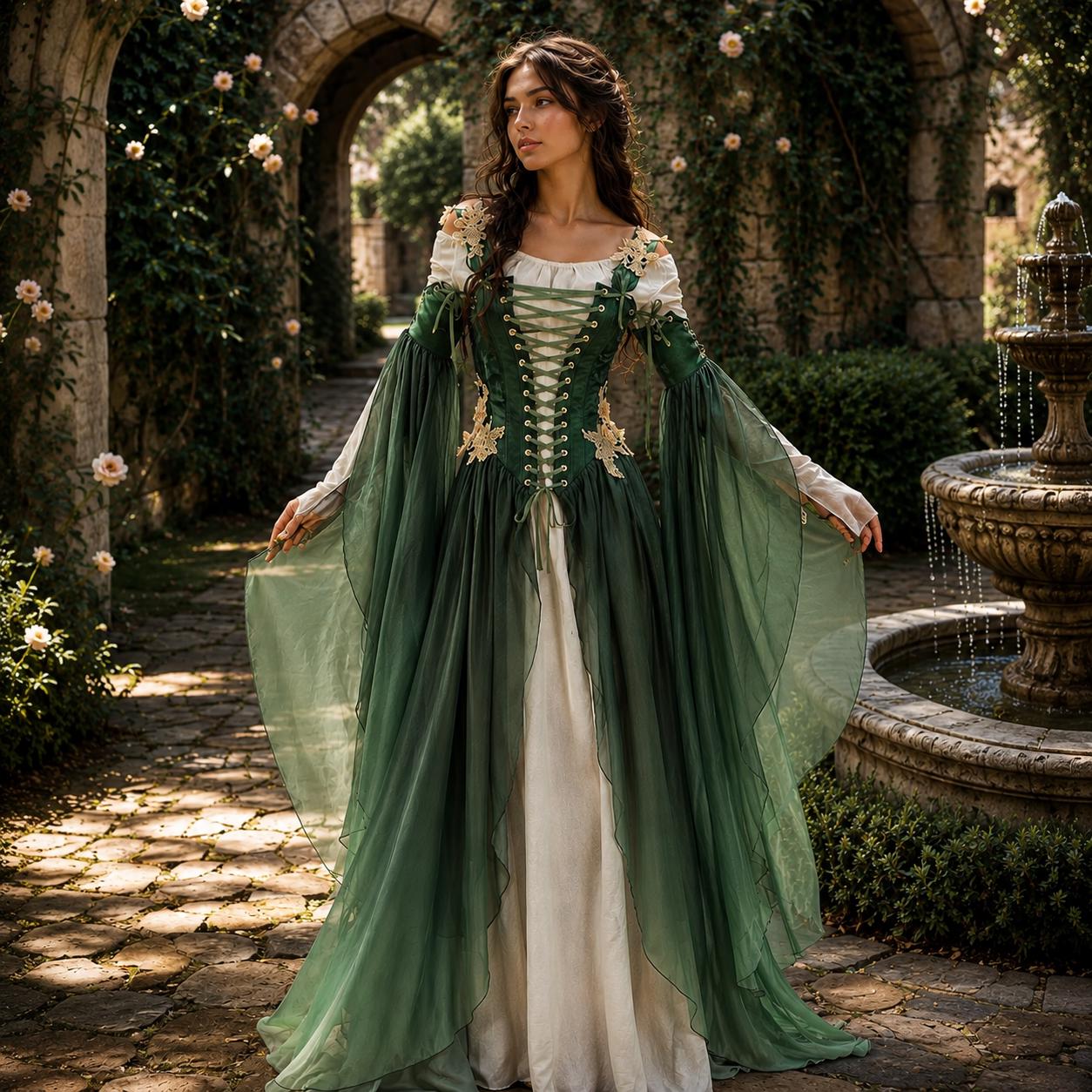 beautiful green fantasy dress Green Fantasy Dress