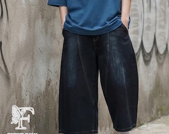 High Waist Pants | Loose Wide Leg Bottoms | Cropped Fit | Casual Street Style