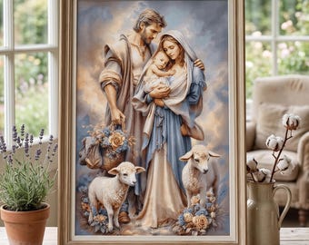 Holy Family Cross Stitch Pattern, Nativity Chart, Advanced PDF