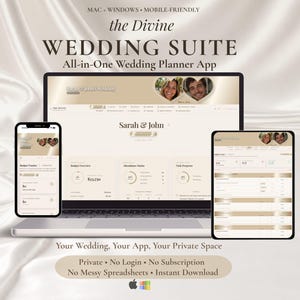 All-in-One Interactive Wedding Planner App  Wedding Budget Tracker Guest List Checklist Seating Chart & Timeline Spreadsheet Alternative