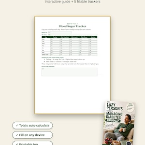 Diabetes Management Guide | Interactive PDF, Habit Tracker, Meal Plan (Digital Download) image 5