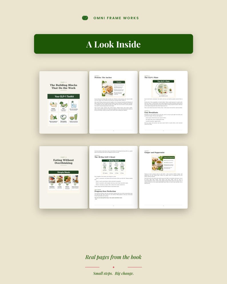 GLP-1 Diet Guide & Meal Planner | Eating Well on Ozempic, Wegovy, Mounjaro | Fillable Trackers eBook | Print or Read | Instant PDF image 3