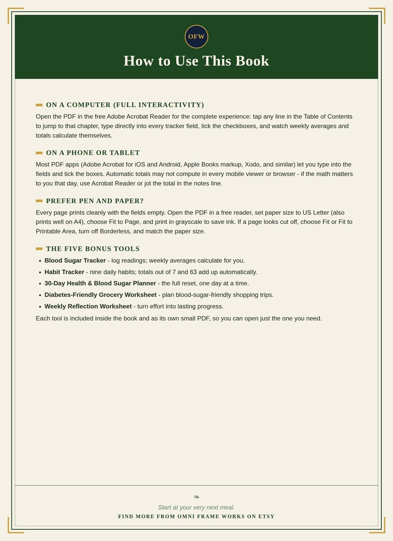 Diabetes Management Guide | Interactive PDF, Habit Tracker, Meal Plan (Digital Download) image 11