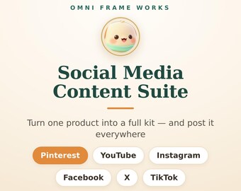 Social Media Content Suite | Auto-Post to Pinterest YouTube Instagram Facebook TikTok X + Bulk Pin CSV & Video Maker for Etsy Sellers