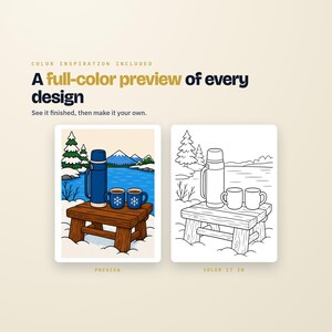 Cozy Winter Coloring Book | Bold Line Lakeside Scenes (Digital Download) image 6
