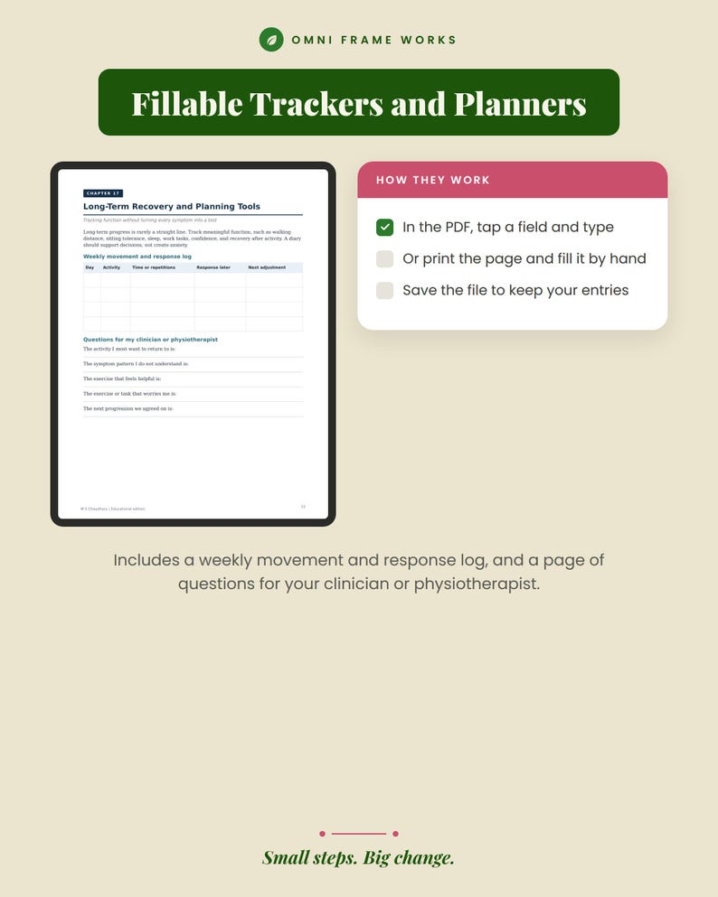 Low Back Pain Relief Guide | 42 Page eBook, 14 Exercises, Fillable Trackers | Sciatica & Post Op Care | PDF + EPUB Instant Download image 6