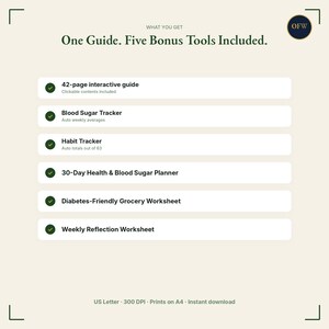 Diabetes Management Guide | Interactive PDF, Habit Tracker, Meal Plan (Digital Download) image 4