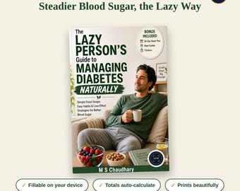 Diabetes Management Guide | Interactive PDF, Habit Tracker, Meal Plan (Digital Download)