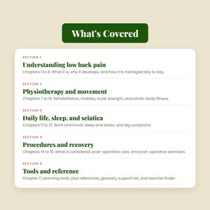 Low Back Pain Relief Guide | 42 Page eBook, 14 Exercises, Fillable Trackers | Sciatica & Post Op Care | PDF + EPUB Instant Download image 13
