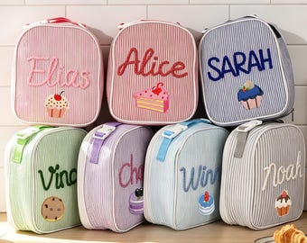Borsa per il pranzo personalizzata per bambini, portapranzo scolastico con nome personalizzato, borse termiche per alimenti, regalo essenziale per il ritorno a scuola per bambini e bambine