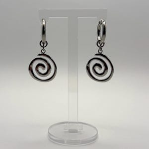 Spiral Earrings – Stainless Steel Earrings – Alternative Jewelry