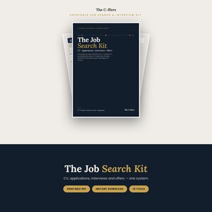 The Ultimate Job Search Kit | Printable Job Search Planner, CV & Interview Prep Workbook | Career Planner